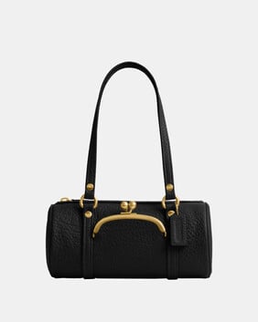 The Coach Originals Textured Pebble Leather Kisslock Barrel Bag 28