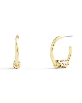 Quilted Signature Bead Hoop Earrings