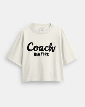 تيشيرت كورسيف بقصة قصيرة بشعار الماركة