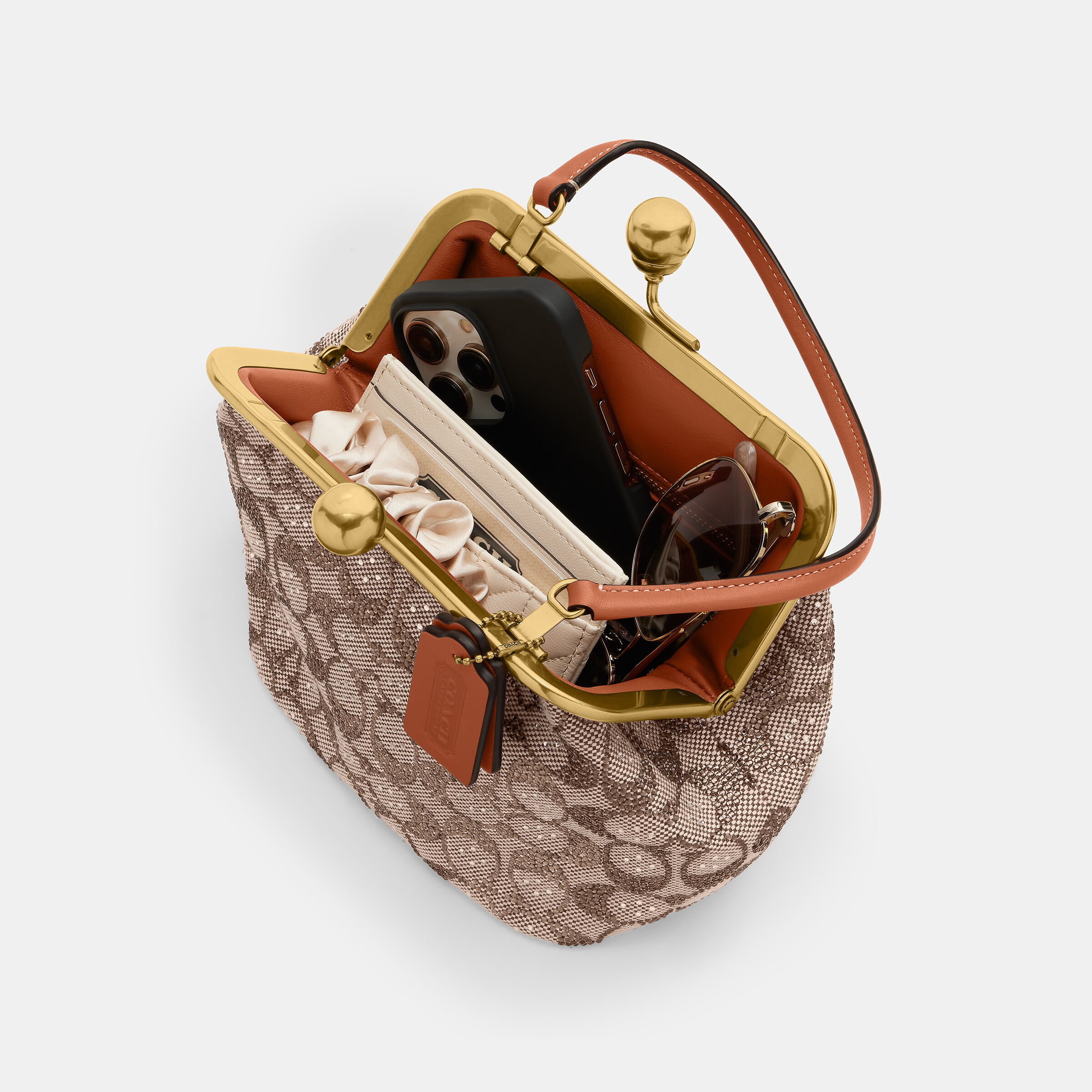 Buy COACH Kisslock Frame Bag 16 In Crystal Signature Jacquard