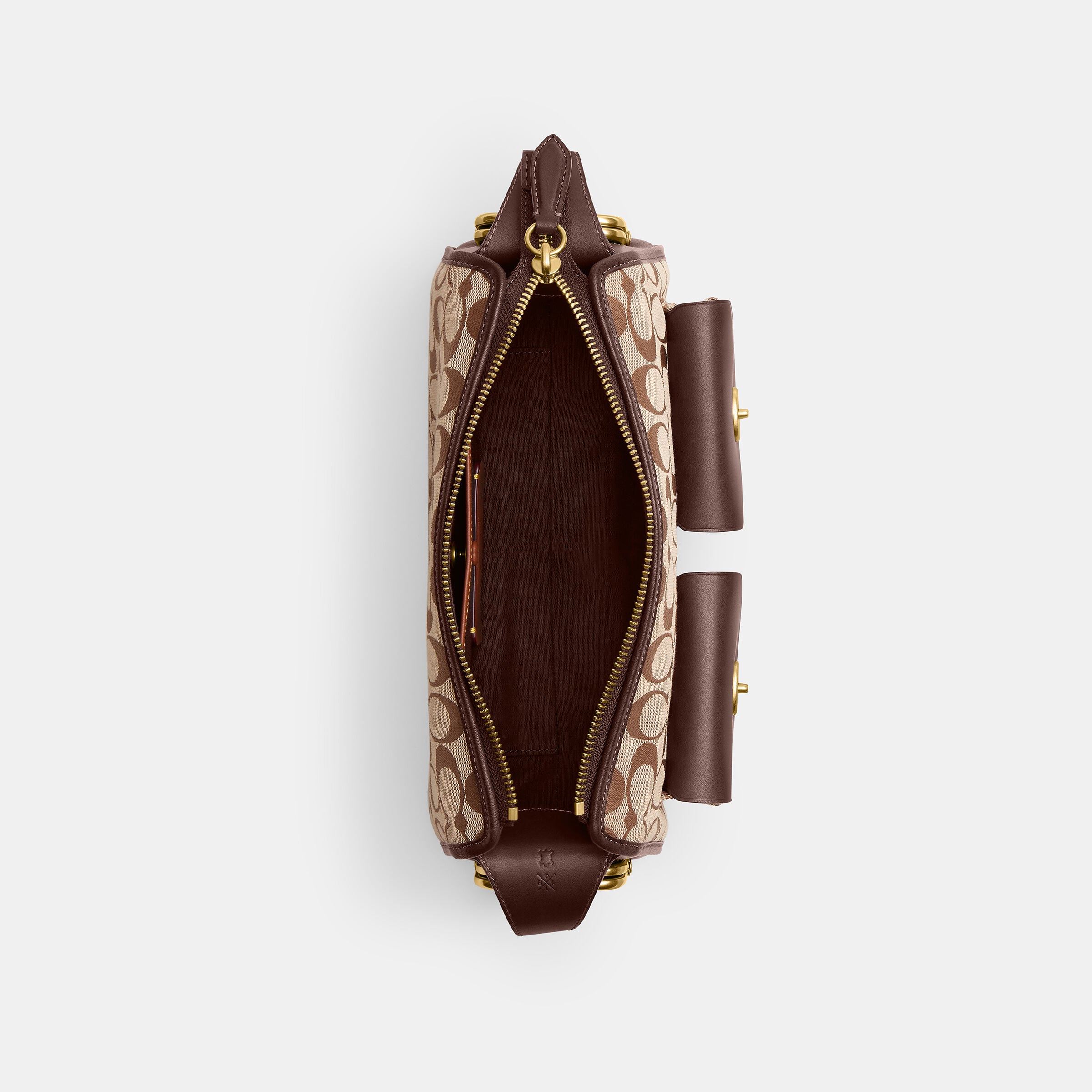 Buy COACH Turnlock Haversack Bag 27 In Signature Jacquard Brown