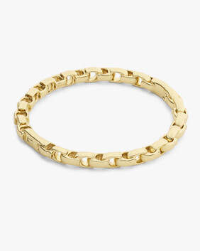 Signature Chain Hinged Bangle, Plated Brass & Cubic Zirconia