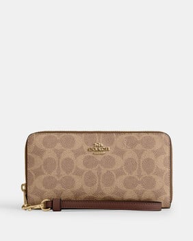 Long Zip Around Wallet In Signature Canvas