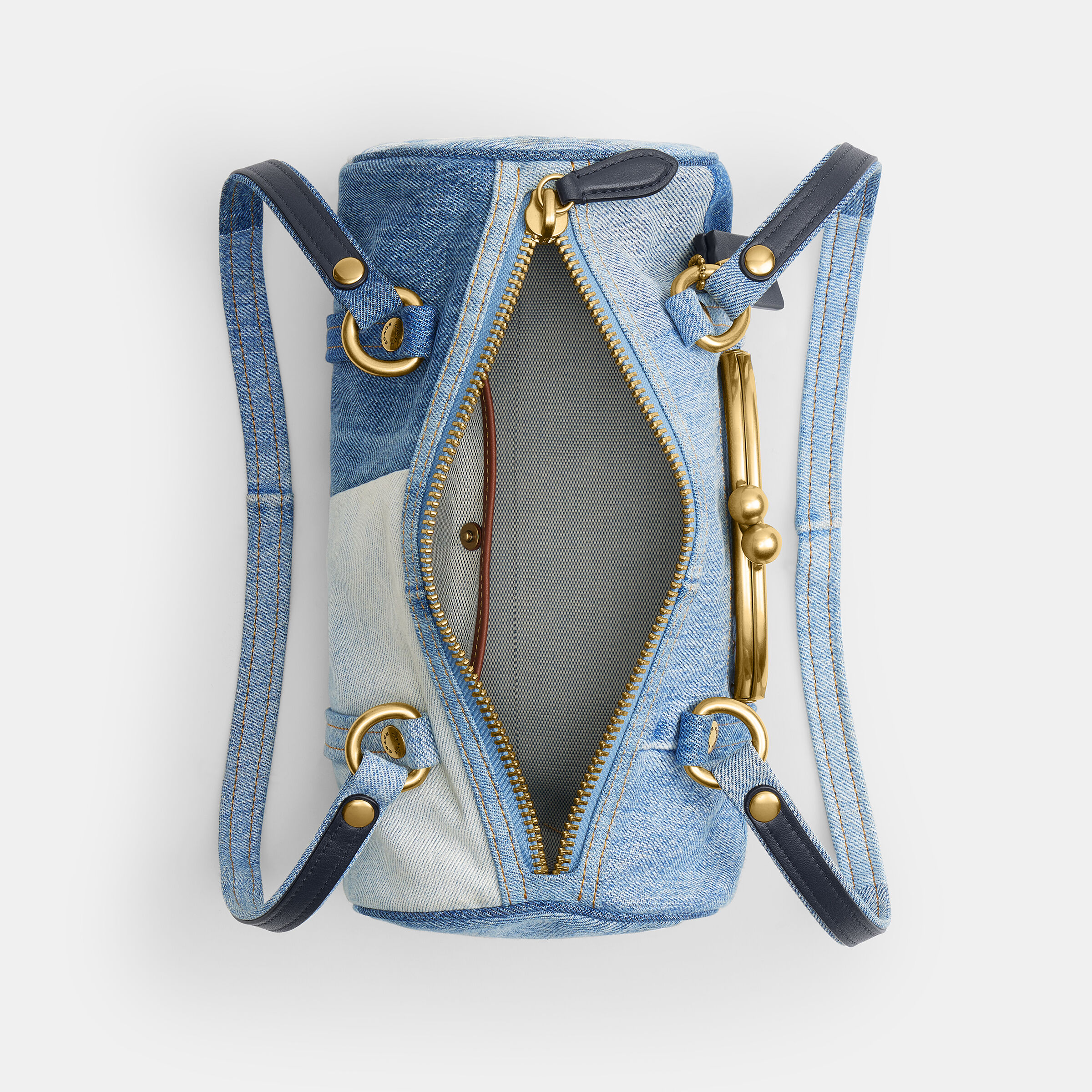 Buy COACH The Coach Originals Upcycled Denim Kisslock Barrel Bag