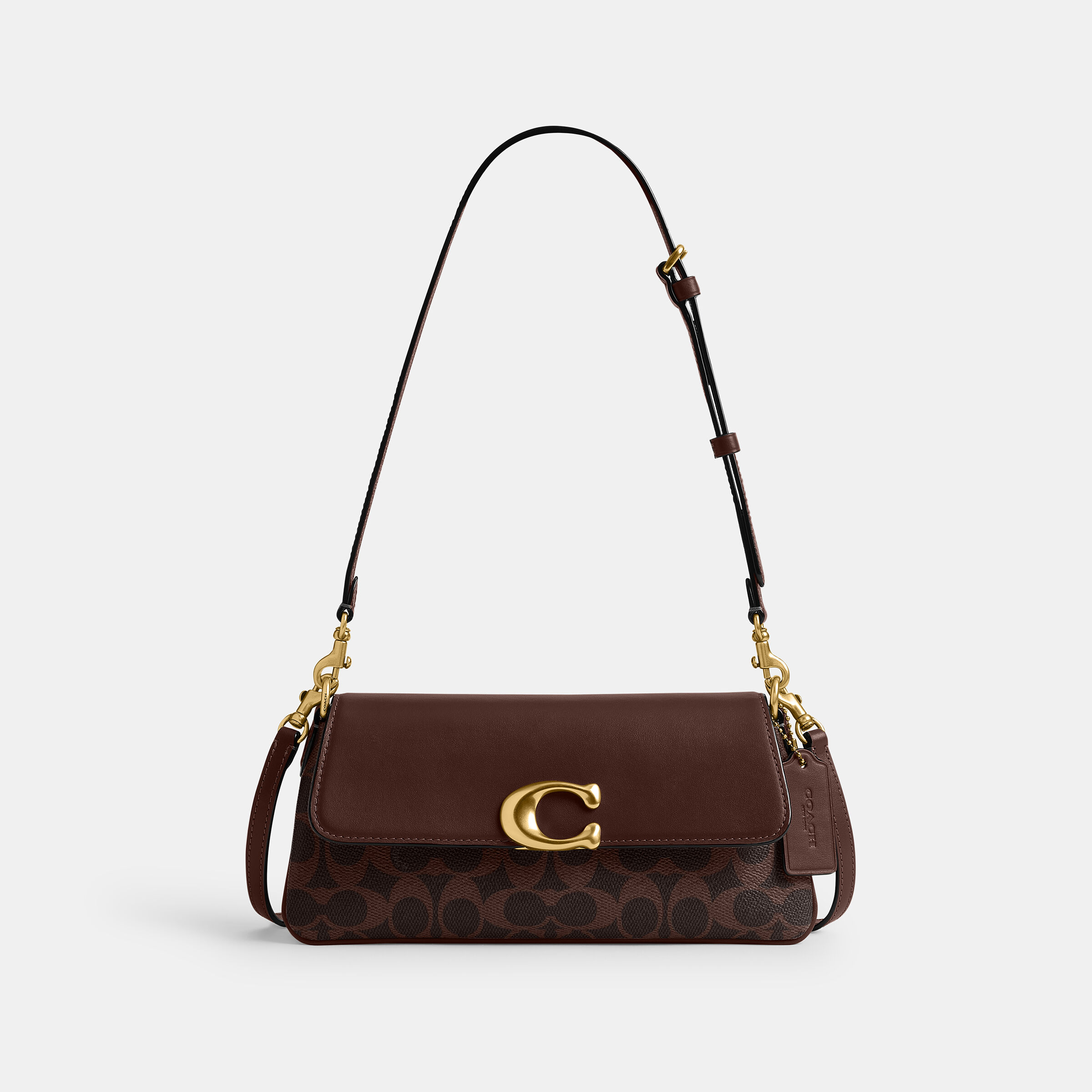 Buy COACH Jet Shoulder Bag In Signature Canvas DARK BROWN Online