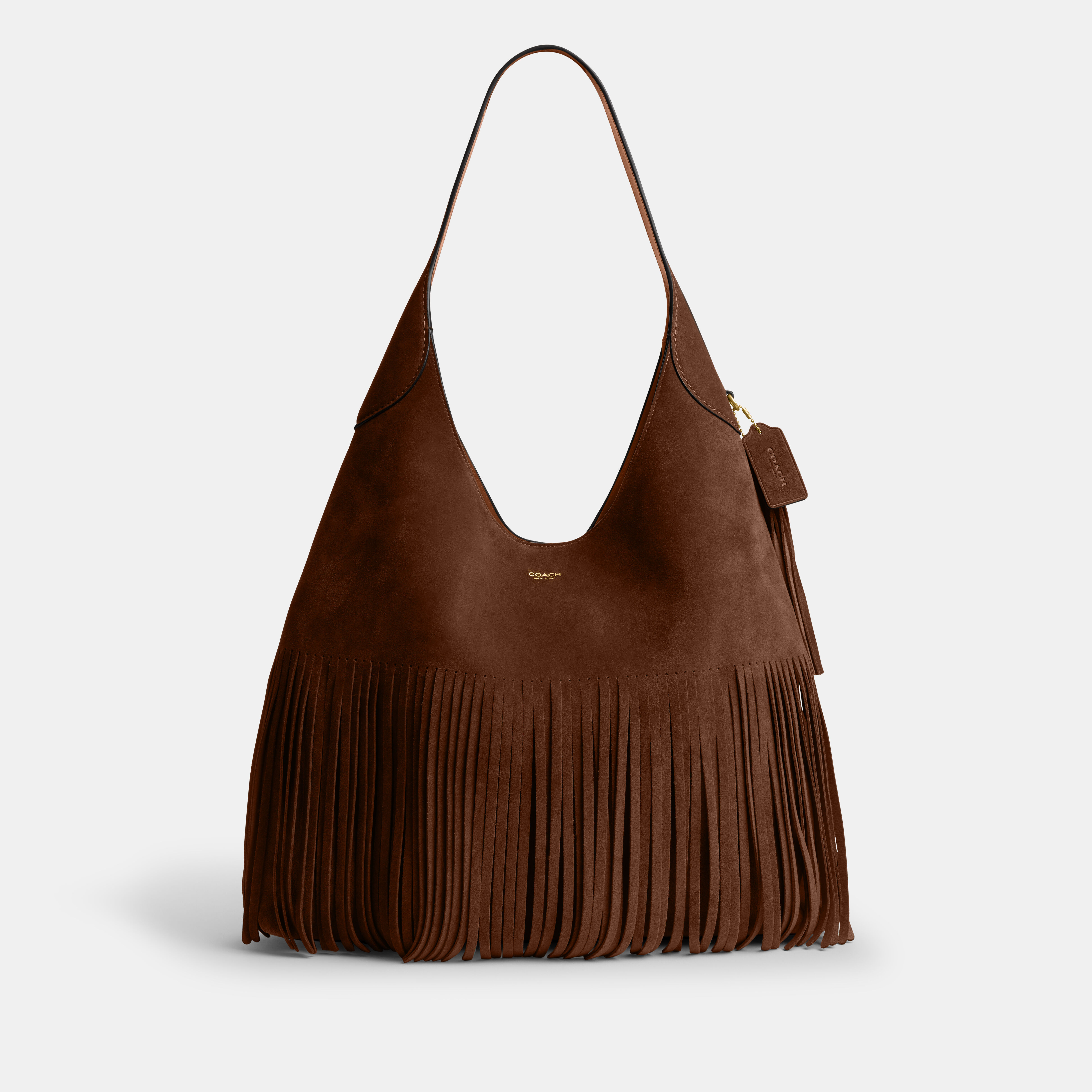 Buy COACH Brooklyn Shoulder Bag 39 With Fringe Brown Online in Kuwait
