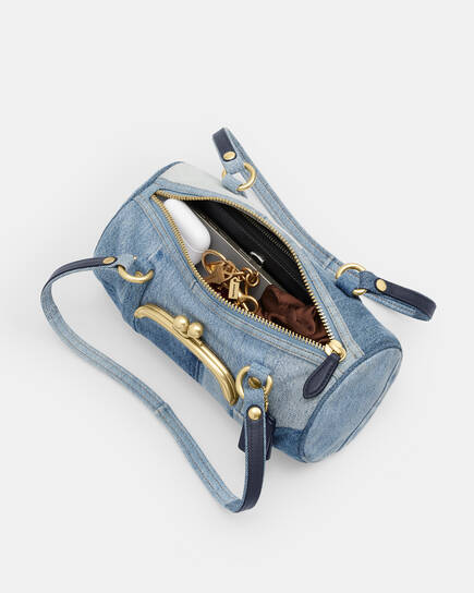 Buy COACH The Coach Originals Upcycled Denim Kisslock Barrel Bag 