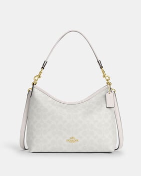 حقيبة كتف لوريل قماش قنب بشعار الماركة