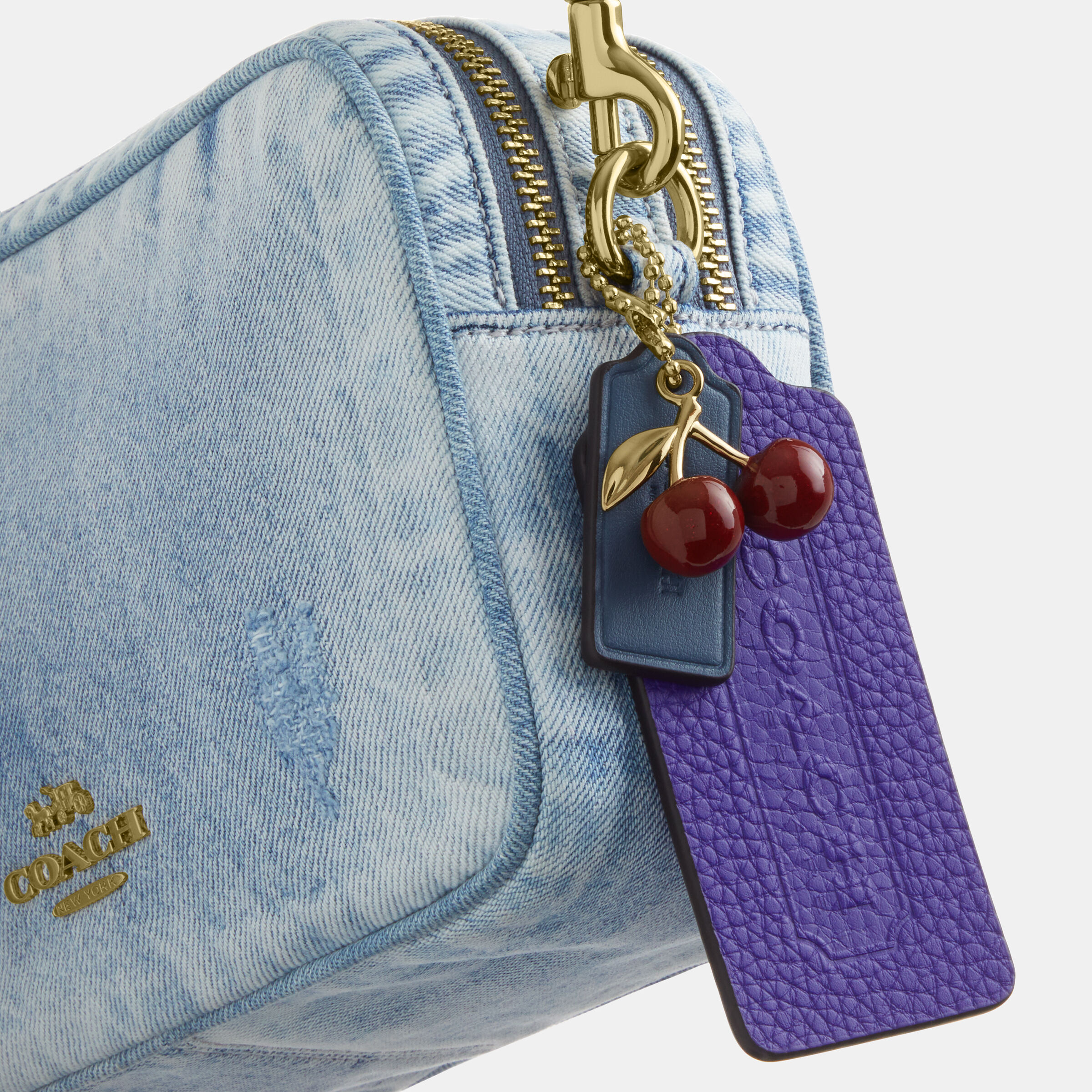 Buy COACH Mini Jamie Camera Bag In Loved Denim Light/Pastel Blue