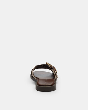 Crisscross Buckle Sandal In Signature Jacquard