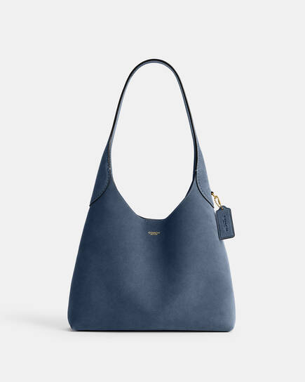 Buy COACH Suede Brooklyn Shoulder Bag 28 Light/Pastel Blue Online 