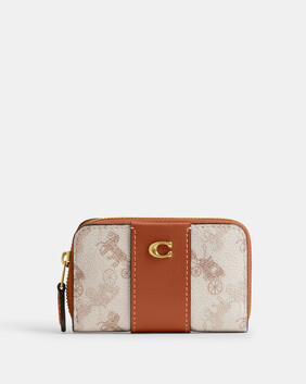 Essential Small Zip Around Card Case With Horse And Carriage Print