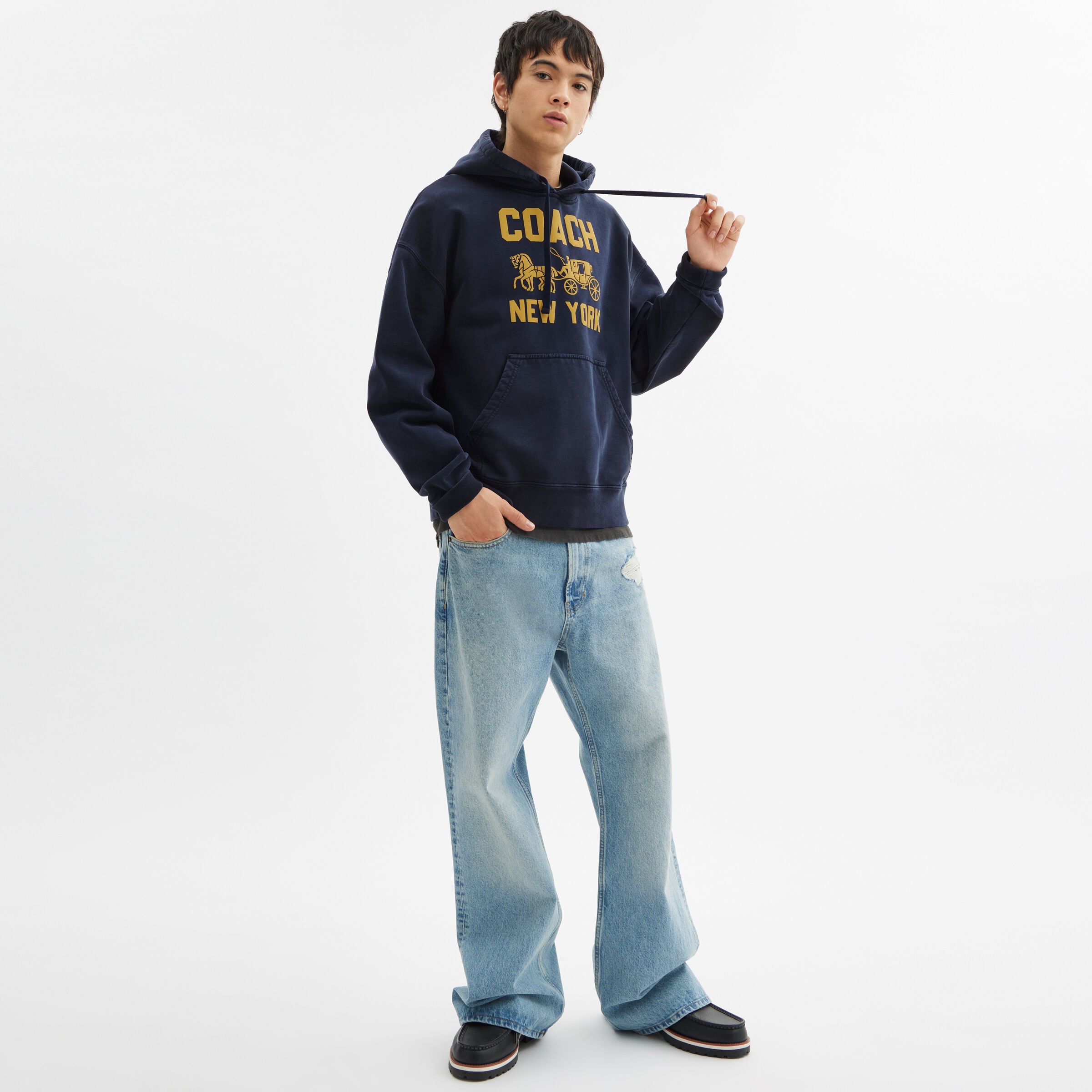 Buy COACH Horse And Carriage Hoodie Navy Online in UAE