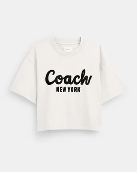 تيشيرت كورسيف بقصة قصيرة بشعار الماركة