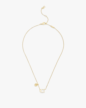 Enamel C Tearose Short Pendant Necklace