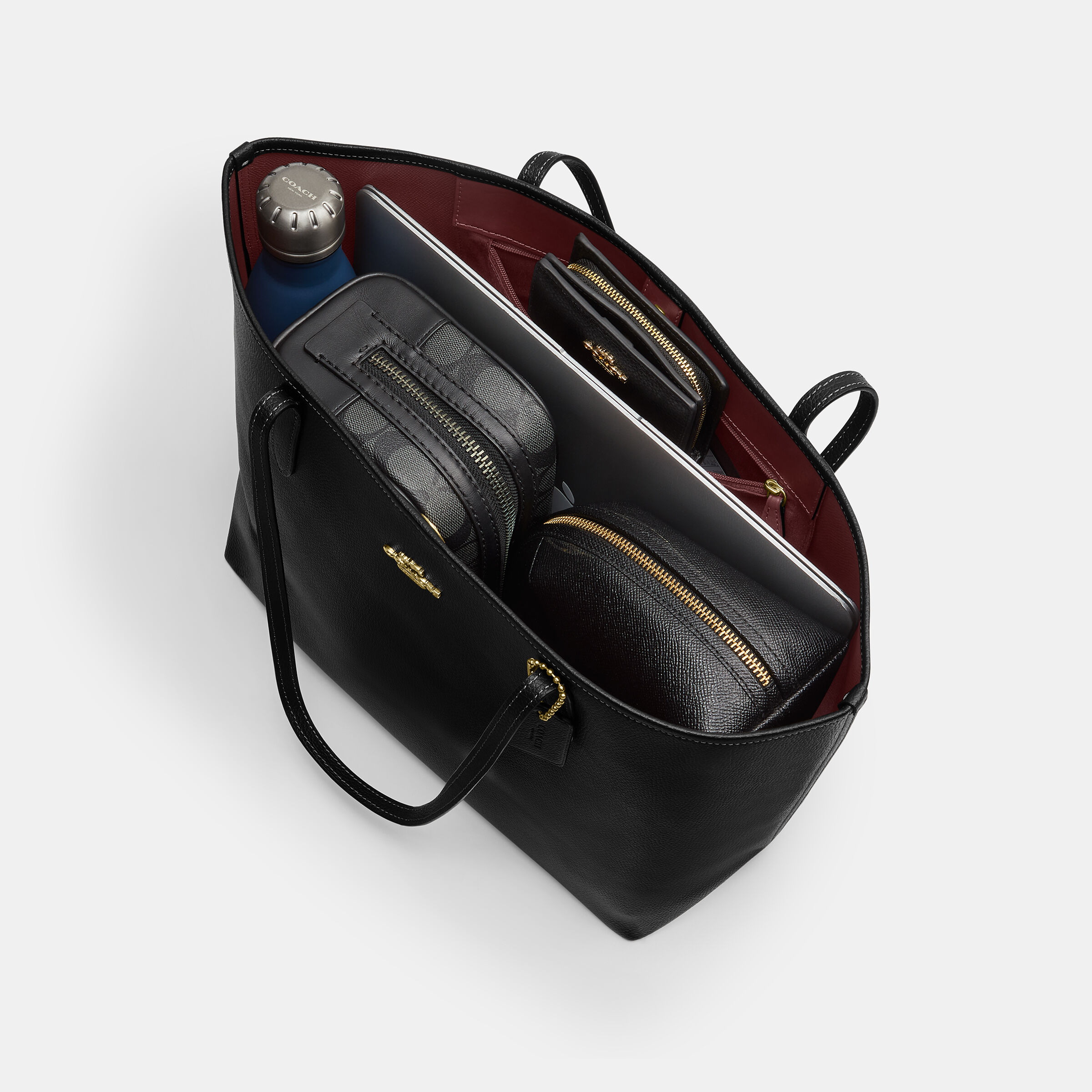 Buy COACH City Tote In Double Face Leather Black Online in Kuwait