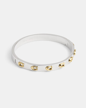 Pegged Signature Hinged Bangle