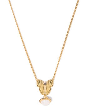Butterfly Pearl Pendant Necklace