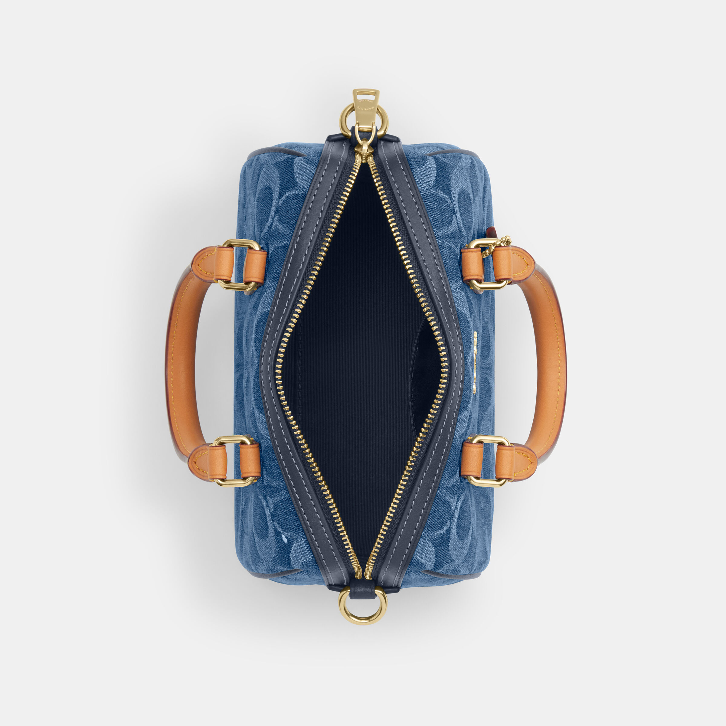 バッグ COACH mini Boston bag denim signature Buy COACH Mini Rowan Crossbody Bag In Signature Denim Blue Online