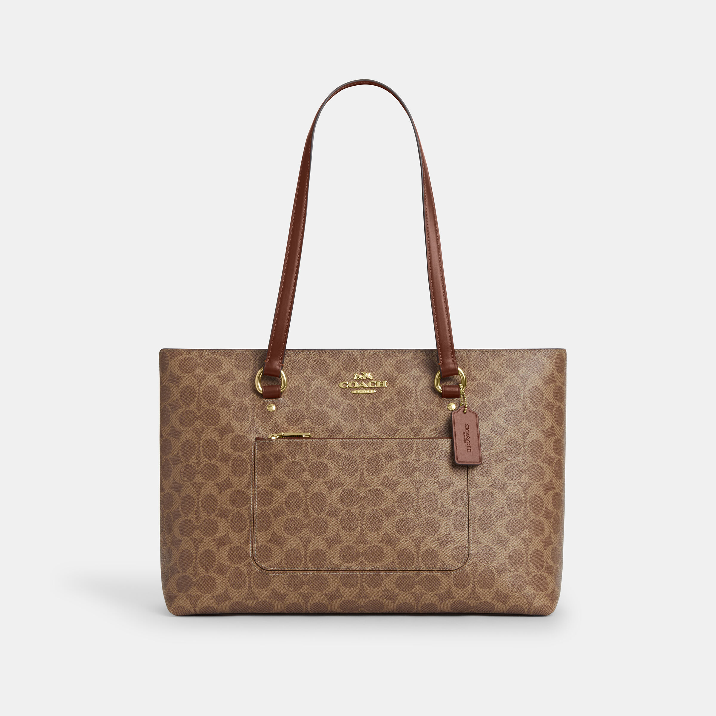 バッグ Coach Tote Bag Signature Brown Buy COACH Station Tote Bag In Signature Canvas Dark Beige Online