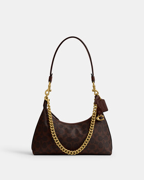 حقيبة كتف جولييت 25 قماش قنب بنقشة شعار الماركة