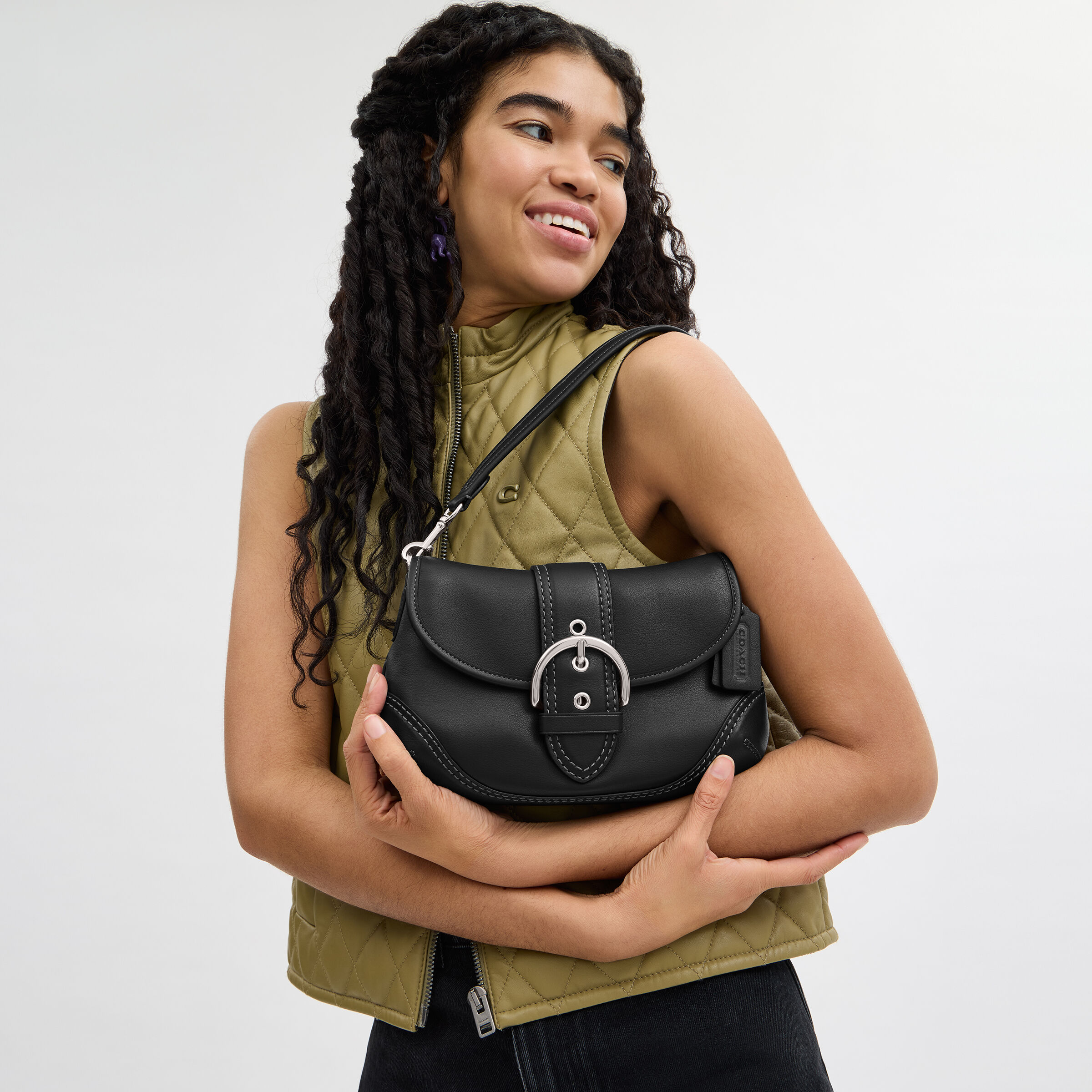 Buy COACH Soho Bag In Regenerative Leather 26 Black Online in UAE