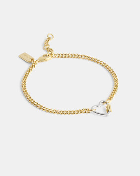 Carabiner Heart Mixed Metal Bracelet