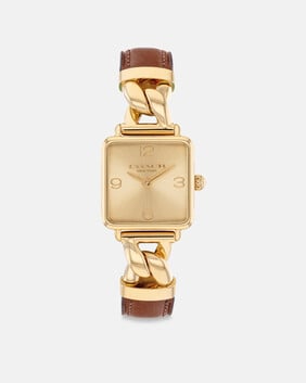 Cass Twisted Leather Watch, 22mm