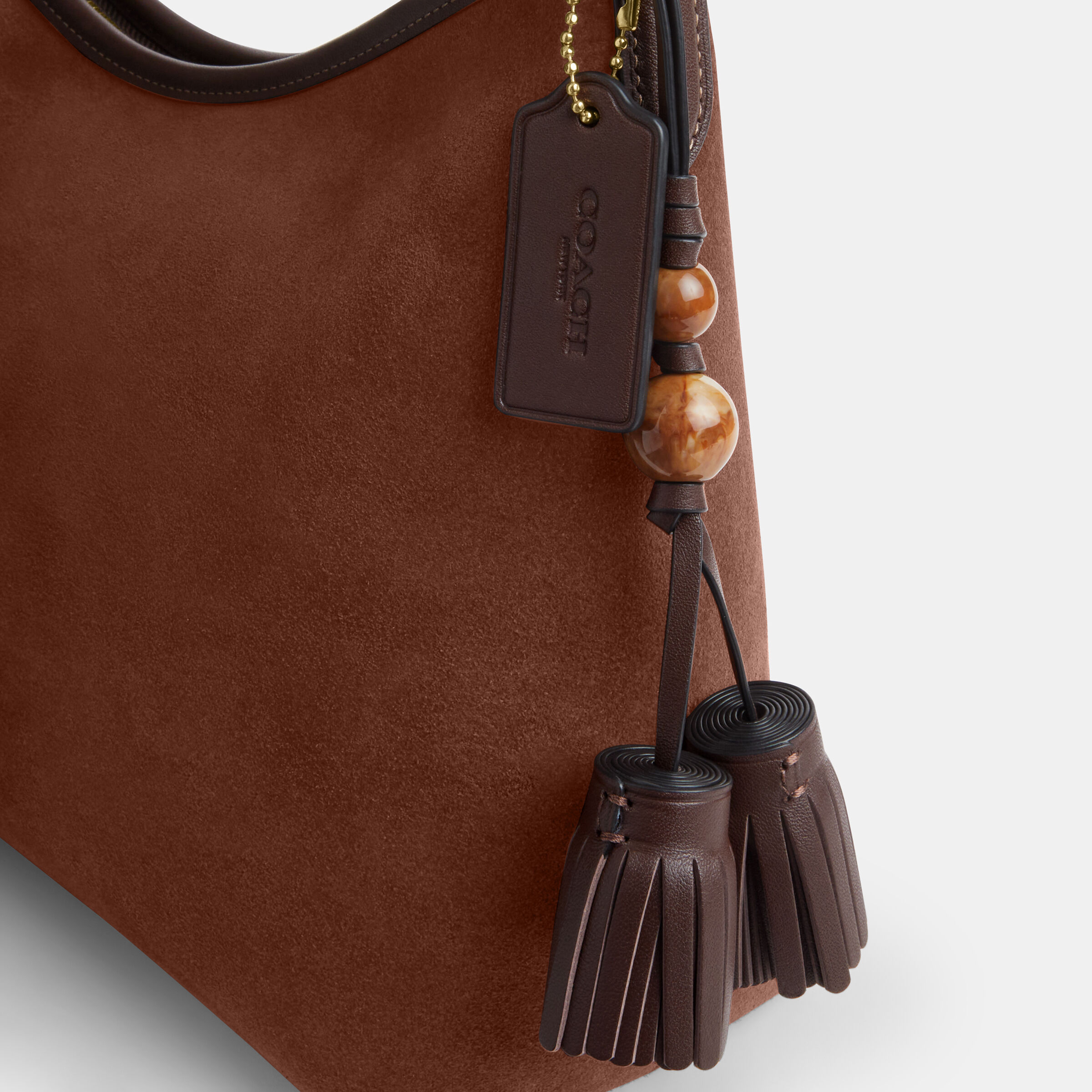 バッグ COACH Oneshoulder leather tassel brown Buy COACH Laurel Shoulder Bag With Tassels Brown Online in UAE