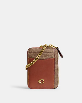 Essential Chain Card Case In Signature UpcraftedLeather
