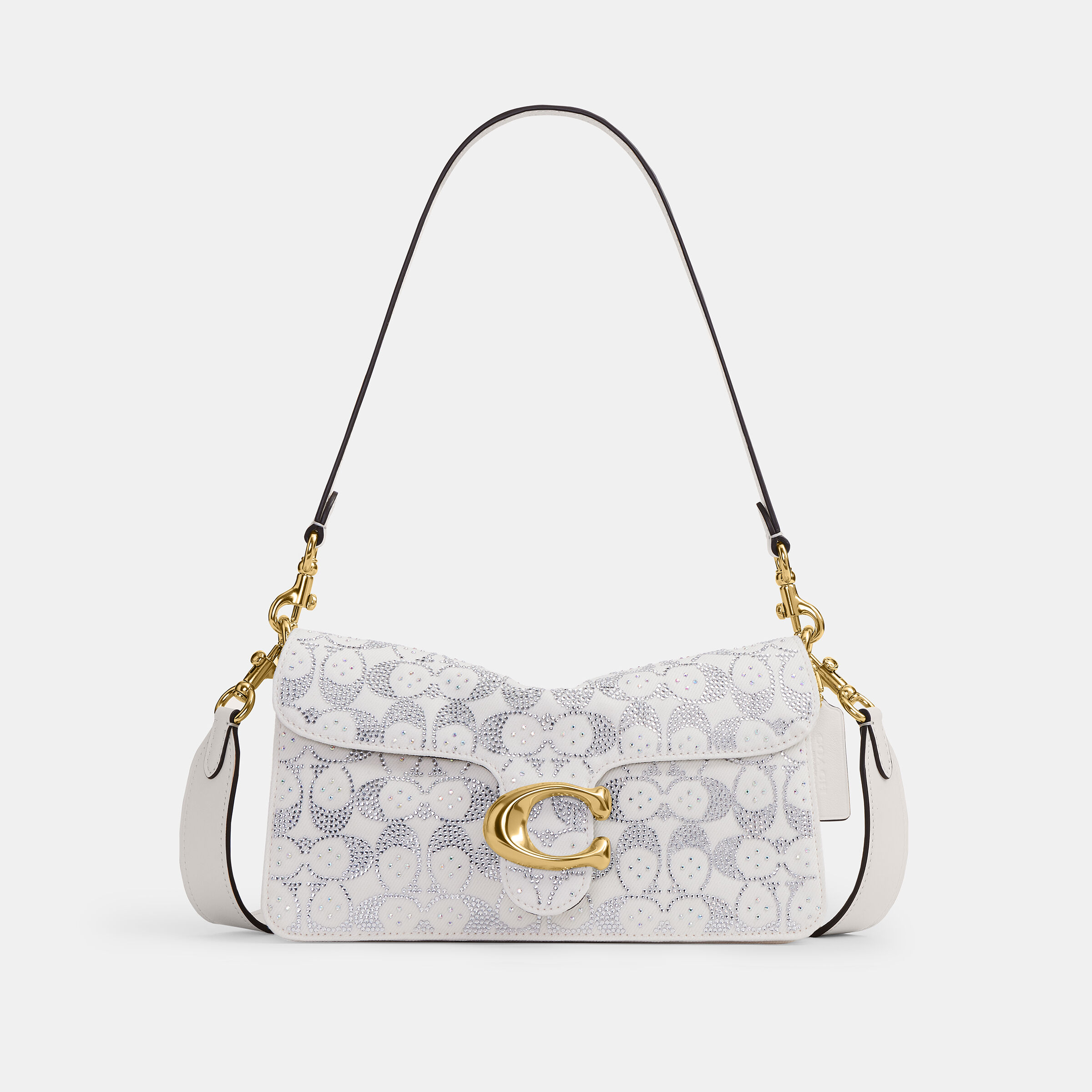 Buy COACH Soft Crystal Signature Denim Tabby Shoulder Bag 26 WHITE