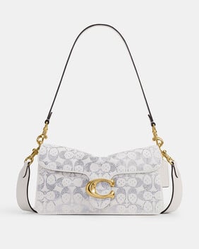 Soft Crystal Signature Denim Tabby Shoulder Bag 26