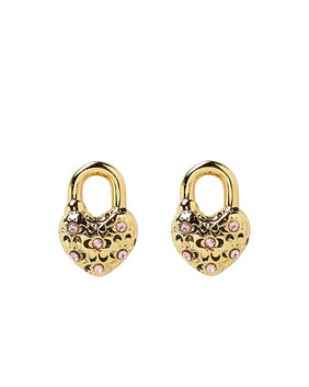 Heart Padlock Stud Earrings