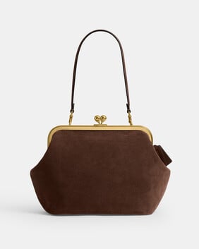 Suede Kisslock Frame Bag 27