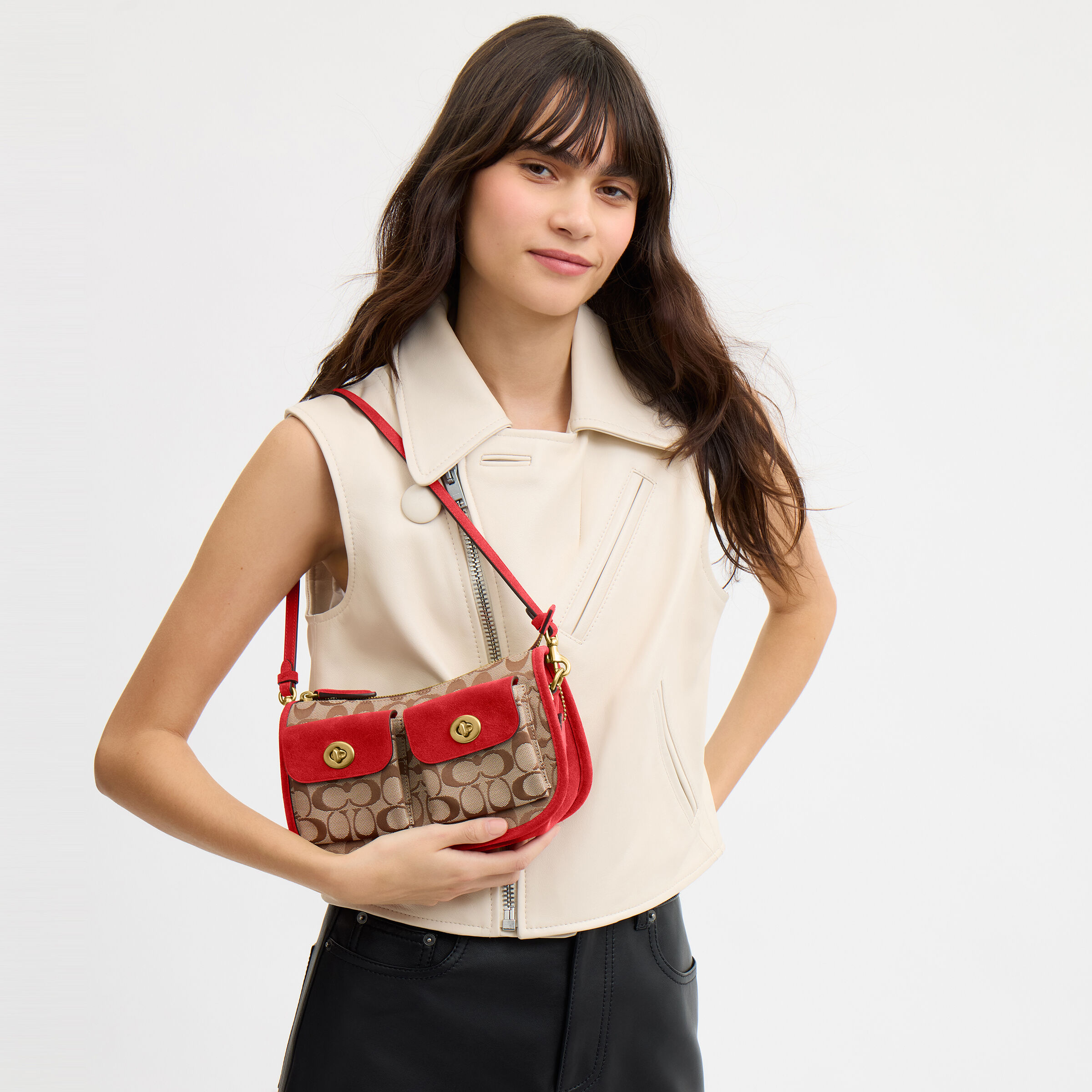 バッグ COACH Signature Canvas Turnlock 2Way Buy COACH The Coach Originals Signature Jacquard Twin Turnlock