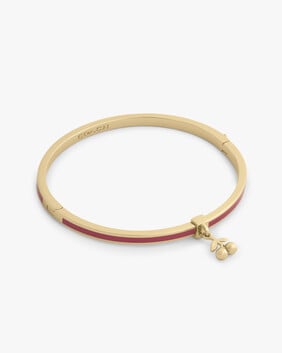 Cherry Charm Enamel Bangle Boxed Bracelet