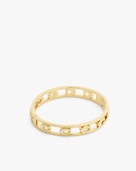 Open Enamel C Hinged Bangle Bracelet