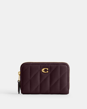 Essential Small Zip Around Card Case With Pillow Quilting