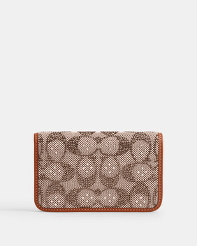 Essential Slim Card Case In Crystal Signature Jacquard