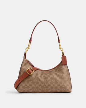 حقيبة كتف جولييت قماش قنب محفور بشعار الماركة