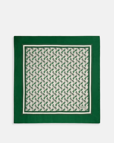 Horse And Carriage Print Silk Square Scarf