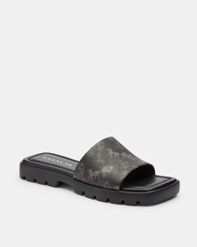 Florence Sandal With Horse And Carriage Print