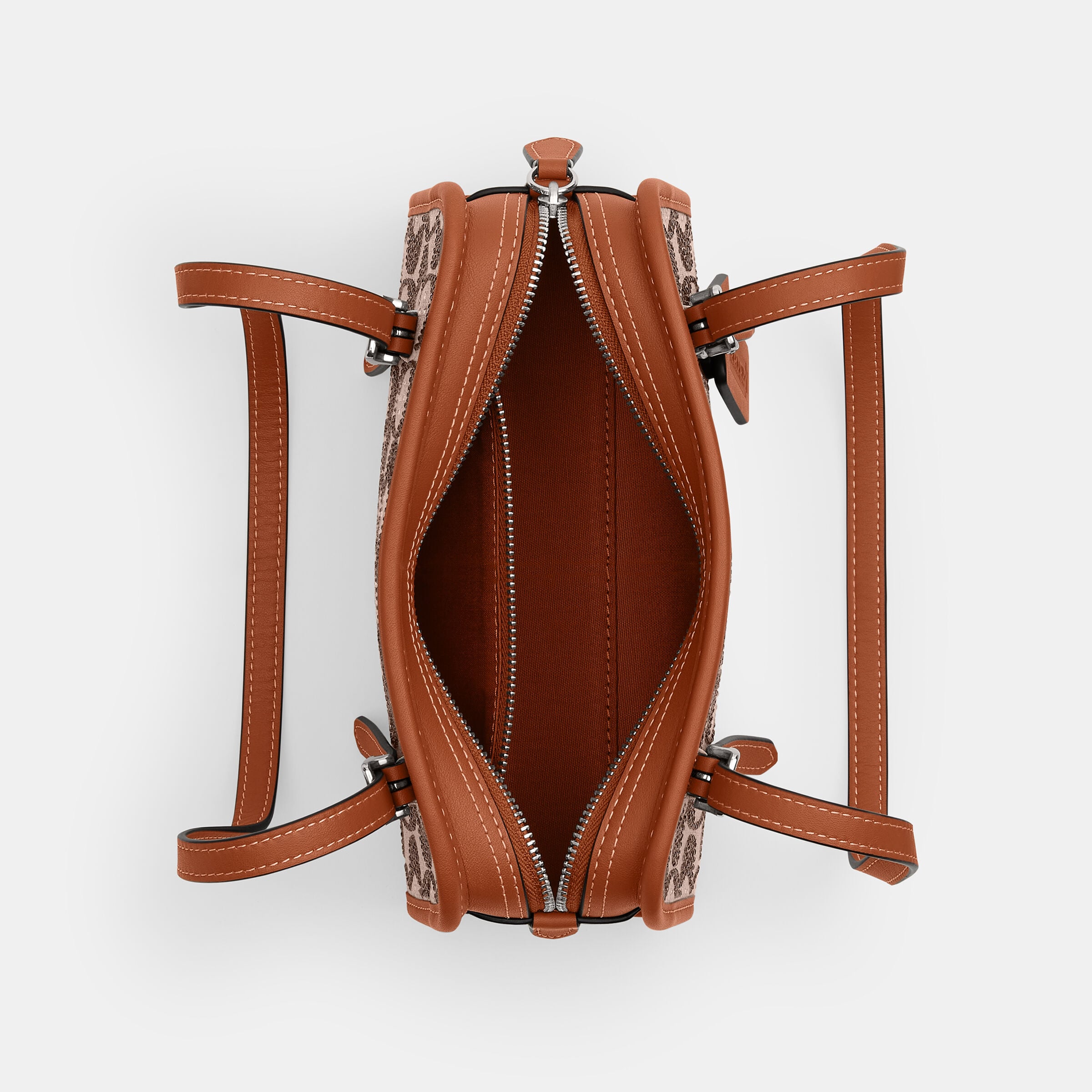 Buy COACH Swing Zip Bag 20 In Crystal Signature Jacquard Brown