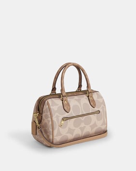 Rowan Satchel Bag In Blocked Signature Canvas