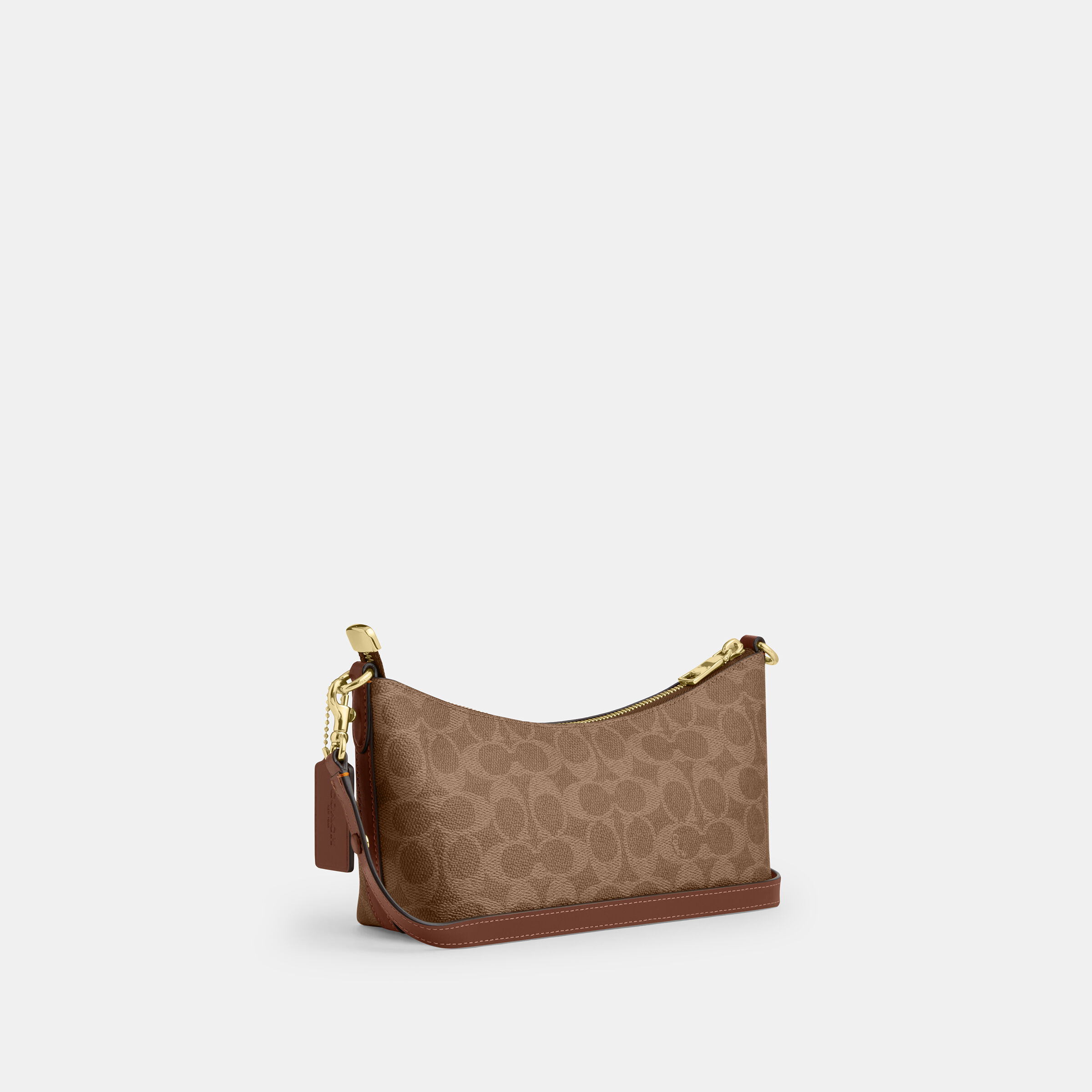 Buy COACH Caitlin Shoulder Bag In Signature Canvas Dark Beige