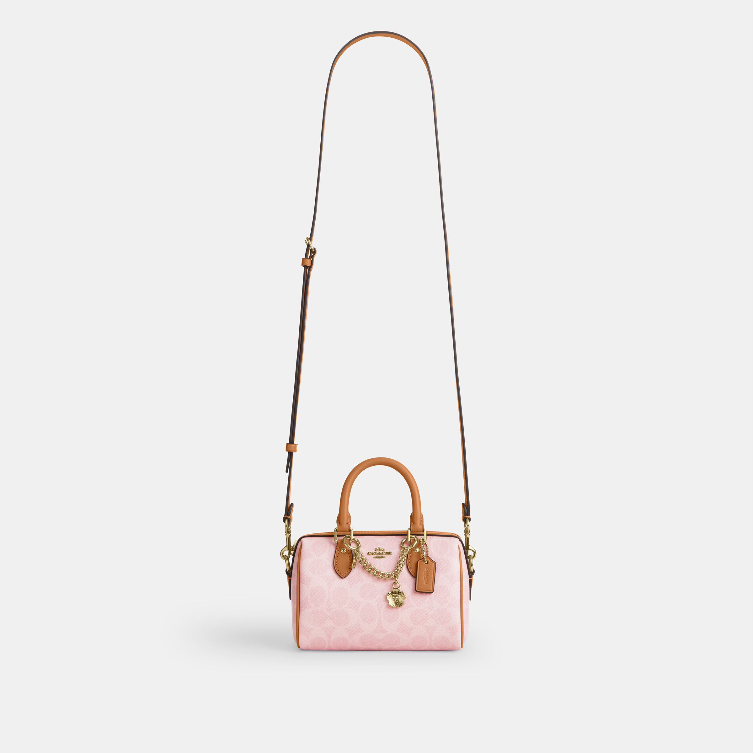 バッグ COACH mini signature shoulder bag pink Buy COACH Mini Rowan Crossbody Bag In Signature Canvas With Charms