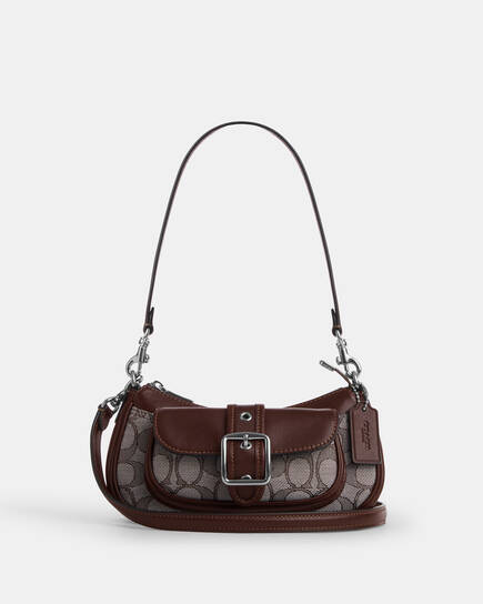 Buy COACH Ashton Mini Shoulder Bag In Signature Jacquard Brown 