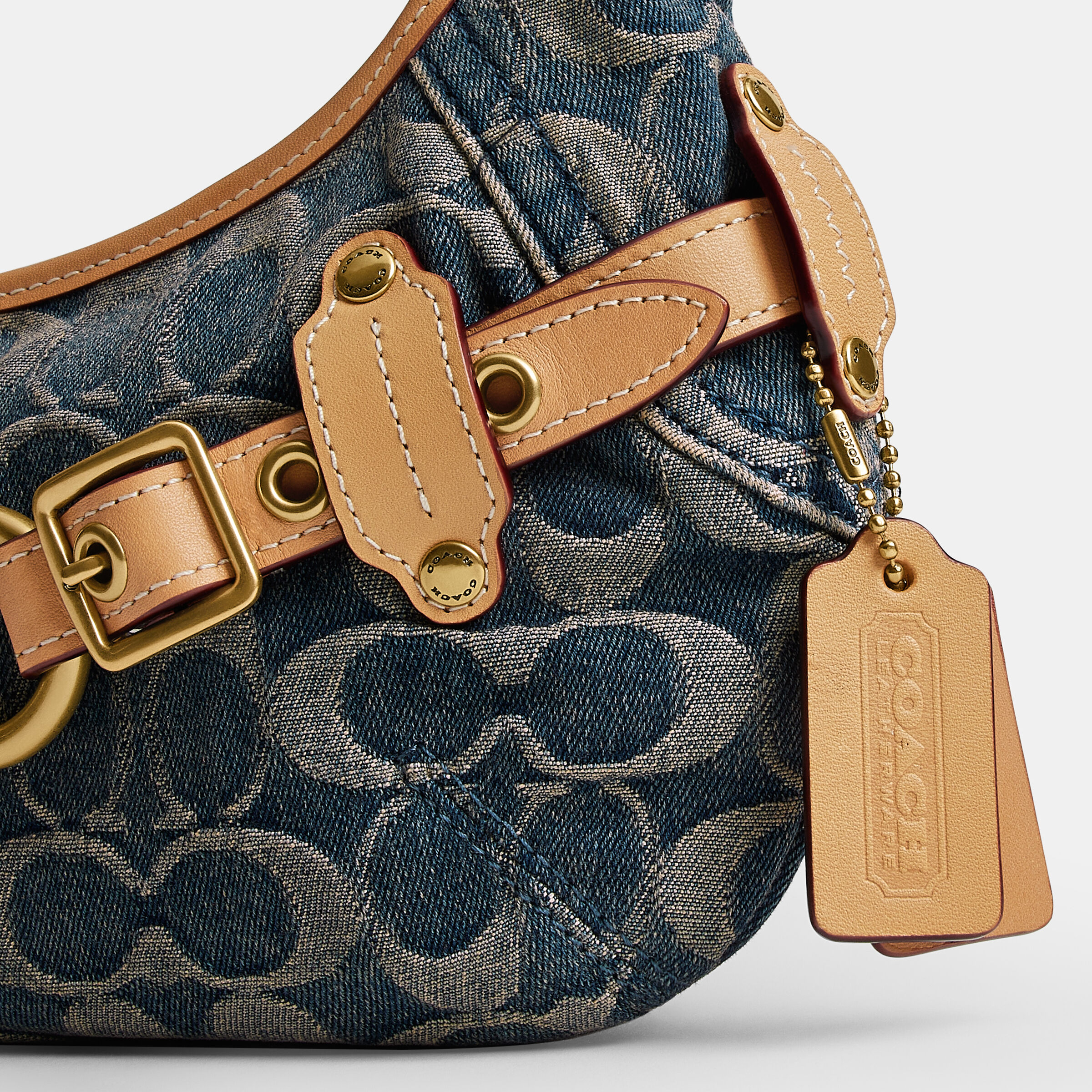 バッグ COACH Denim Ergo shoulder Signature Buy COACH Belted Ergo Shoulder Bag 26 In Signature Loved Denim