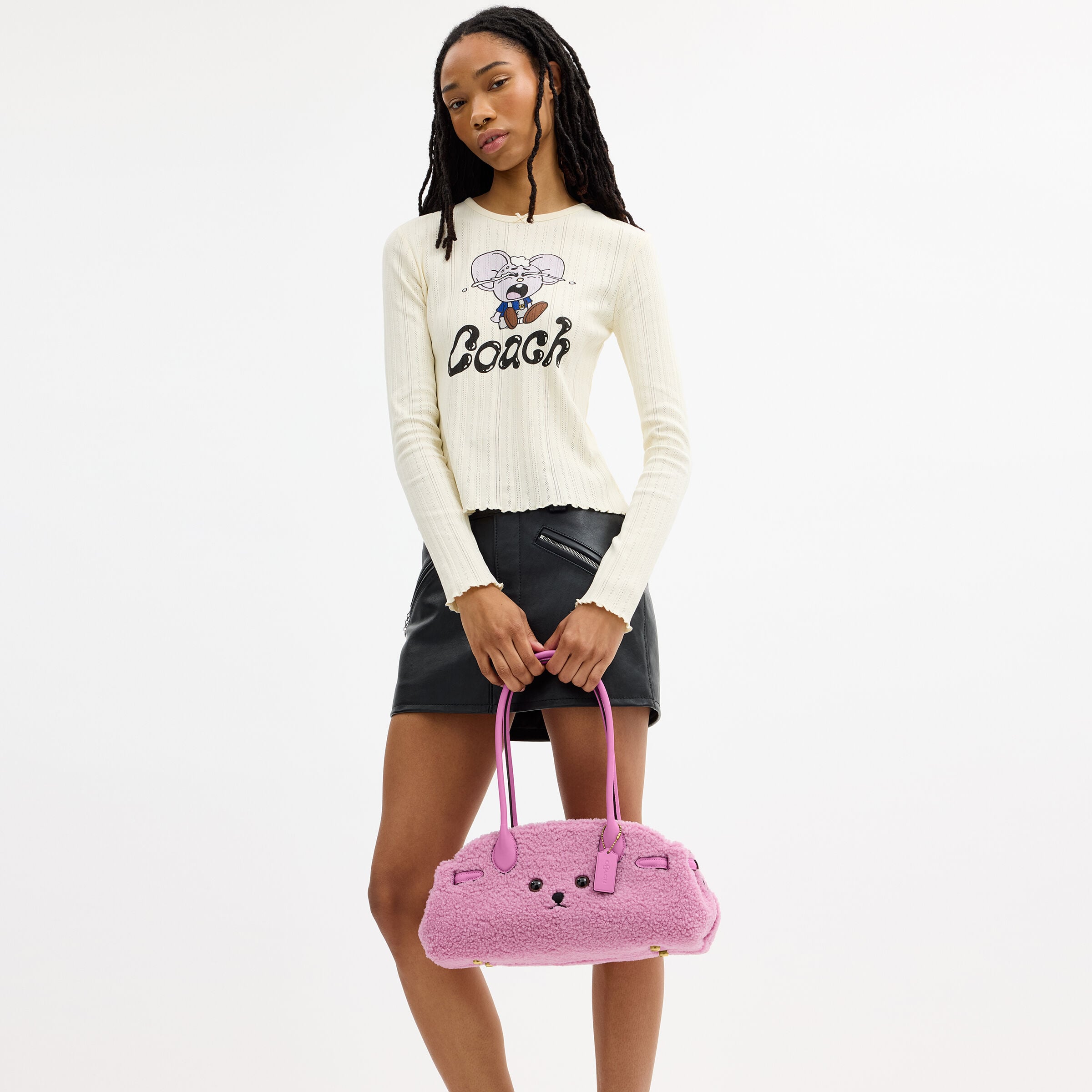 Buy COACH Brain Dead Empire Carryall Bag 34 In Shearling Pink