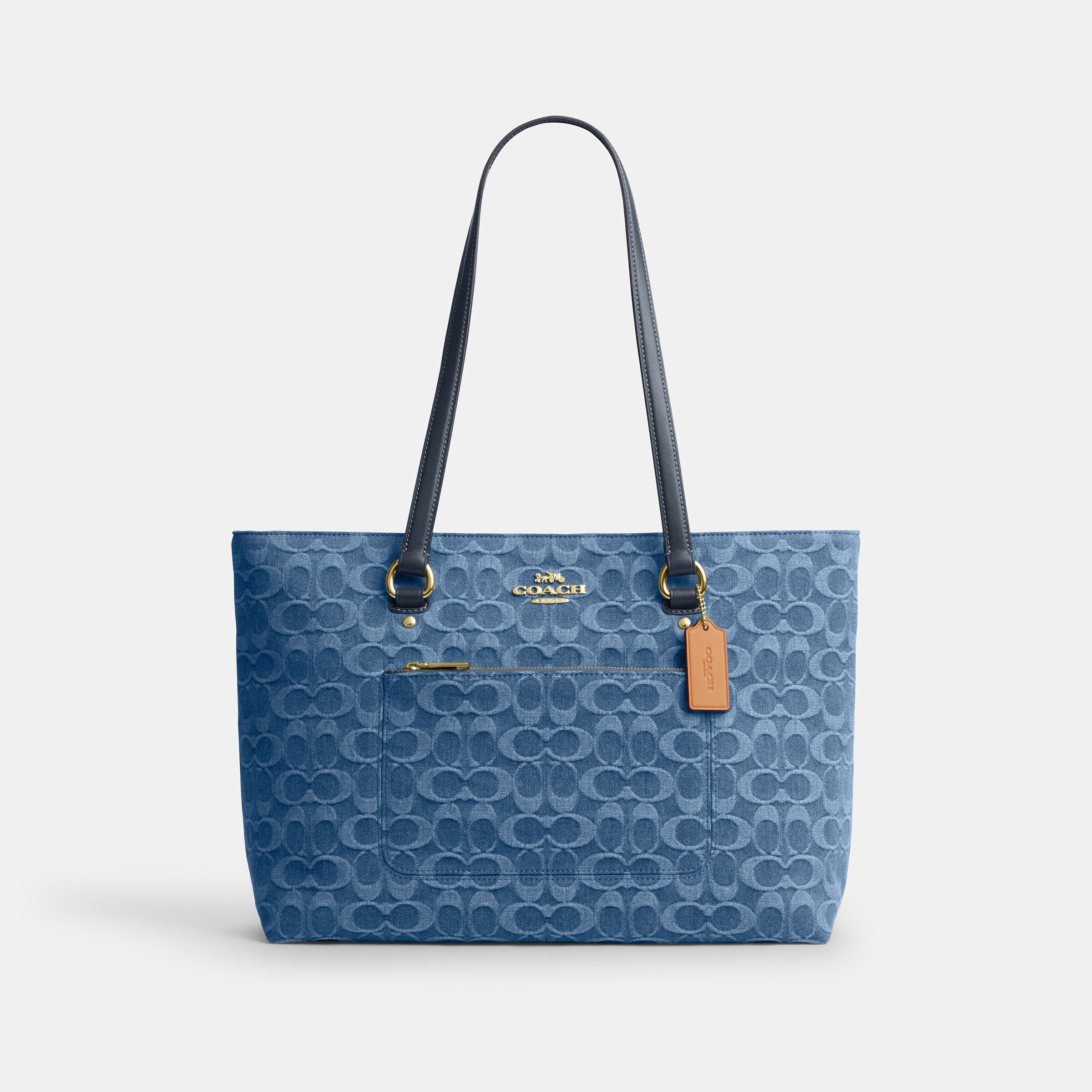 バッグ COACH Signature Denim Tote Large Navy Buy COACH Station Tote Bag In Signature Denim Blue Online in UAE